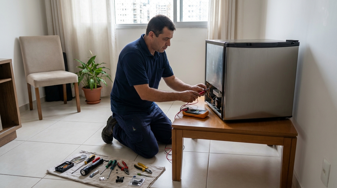 Técnico de conserto de frigobar em residência no Centro, Aracaju‑SE